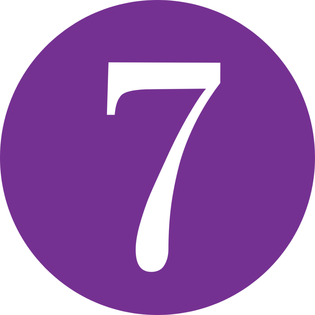 Illustration of numeral 7